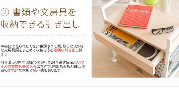 サイドワゴンサイドテーブルキャスター付きスリムおしゃれデスクワゴン引き出しワゴン幅602段コの字収納木製北欧ラック本