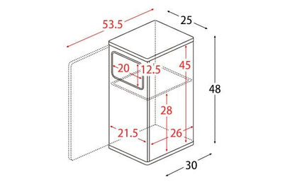 ゴミ箱ダストボックス20リットルフタ付きスリム20l幅25木製サイドテーブル縦型プッシュおしゃれ木目家具部屋薄型ベッドサイドロック付きリビング天板家具調低いプッシュ扉蓋つき超スリムロック