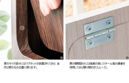 ゴミ箱ダストボックス分別45リットルフタ付きキッチンスリム45l幅50木製大型縦型プッシュ台所おしゃれ木目家具部屋薄型ボード2分別前扉リビング天板家具調低いプッシュ扉蓋つき超スリムロック