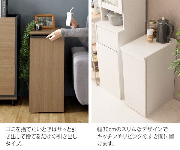 ゴミ箱45lスリムダストボックス大容量引き出しキャスターサイドテーブル45リットル木目北欧スチール薄型ごみ箱密閉防臭前扉移動式白おしゃれ中身見えない袋リビング臭わないペットいたずら防止家具
