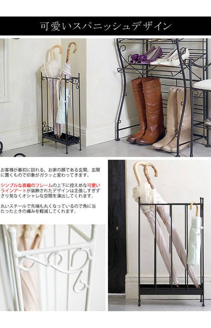 傘立てアンティークおしゃれスリム業務用屋外モダンアイアンアンブレラスタンド省スペーススチール完成品高級感北欧ホワイトブラック