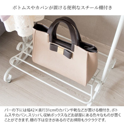 ハンガーラックコートハンガー頑丈棚大容量丈夫おしゃれ洋服掛けラックコートハンガーラック薄型棚付き洋服掛けかわいい幅50
