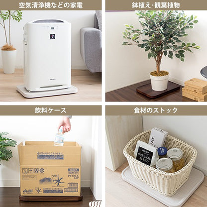 平台車空気清浄機台車キャスター付きミニトレーカフェ木製北欧おしゃれトレイかわいい台スリムコンパクト荷台キャリーキャスター軽量