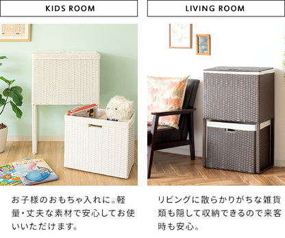 ランドリーワゴンワゴンラタンおしゃれ薄型2段ランドリーラックキャスタースリム業務用籐ランドリーボックス洗面所ランドリー収納北欧