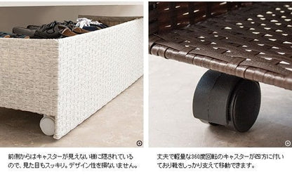 靴収納下収納スリム2段収納コンパクト省スペース薄型玄関斜め8足キャスター付き幅80奥行30シューズボックスおしゃれ横目隠し靴箱下駄箱通気性靴スニーカー小型小さめ靴入れアイデアカバー丈夫