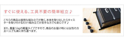 サイドワゴンキャスター付きサイドラックチェストa4引き出し5段デスクスリムおしゃれ黒白収納ワゴンキャスターラックサイドチェスト幅40
