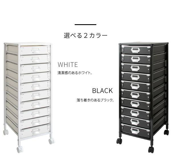 サイドワゴンキャスター付きサイドラックチェストa4引き出しデスクスリムおしゃれ黒白収納ワゴンキャスターラックサイドチェスト幅30