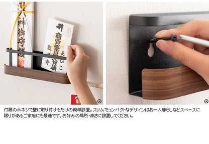 お札立て神棚壁掛けモダンお札棚板シンプルかんたん棚台ラック小さいキッチン薄型おしゃれスリムミニコンパクト洋風壁台所リビング簡易簡易型簡易神棚画鋲ピン飾り破魔矢矢洋室事務所一社
