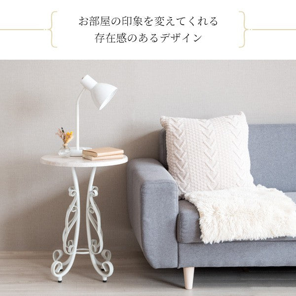 サイドテーブルテーブル丸木製丸形アンティーク姫コーヒーテーブルおしゃれスリムソファ低い小さめシンプルカフェテーブル30アイアン姫系