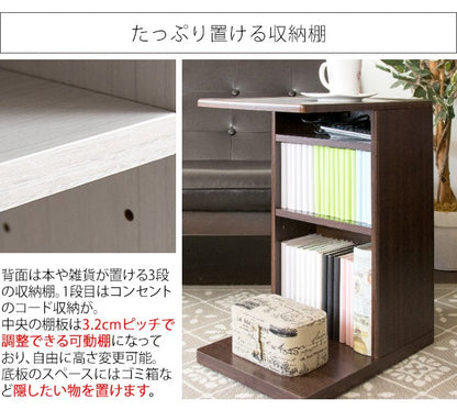 サイドテーブルテーブル木製北欧ベッドコンセントスリムコの字おしゃれ収納ソファ低い小さめシンプルソファテーブルキャスター完成品幅30