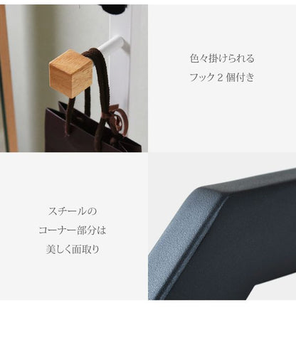 ハンガーミラー鏡全身ミラー姿見フックスタンド木製Ritaリタハンガーラック北欧テイストおしゃれ