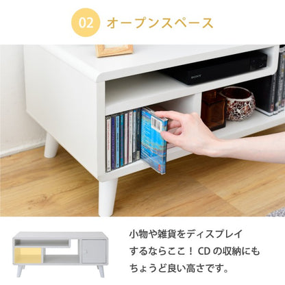 テレビ台コンパクト幅80奥行41高さ35.5Picoかわいい脚付き北欧風レコーダー収納32型対応ナチュラルホワイトブラウンひとり暮らしdvd収納天然木