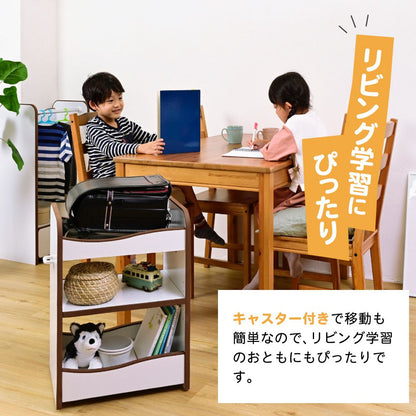 ランドセルラックキャスター付き収納ワゴンオモチャ収納おもちゃ収納棚おもちゃラック収納ボックスコンパクト白玩具子供用デスクサイドワゴン