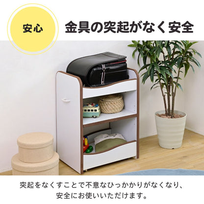 ランドセルラックキャスター付き収納ワゴンオモチャ収納おもちゃ収納棚おもちゃラック収納ボックスコンパクト白玩具子供用デスクサイドワゴン