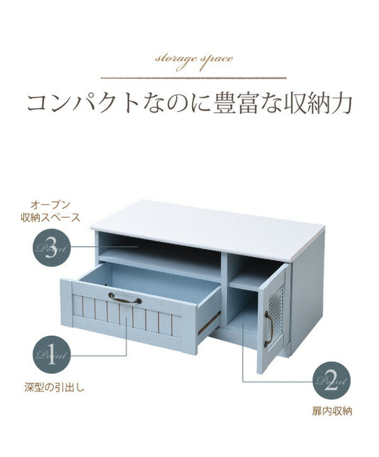 フレンチカントリーテレビ台テレビボードコンパクト幅80奥行40テレビラック32型姫フレンチ家具