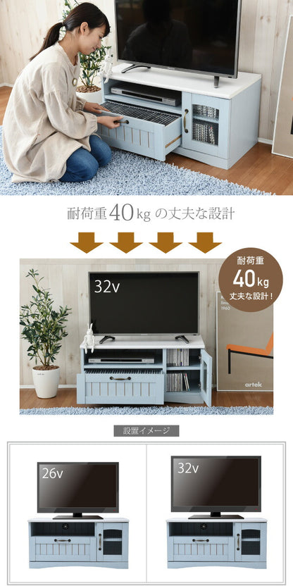 フレンチカントリーテレビ台テレビボードコンパクト幅80奥行40テレビラック32型姫フレンチ家具