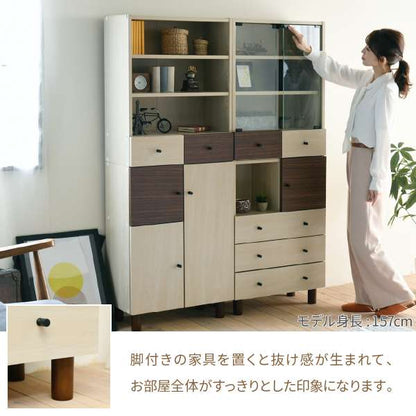 キャビネット扉付き幅60奥行30ナチュラルおしゃれ北欧モダン木製組み合わせ家具サイドボード収納家具リビングリビング収納家具本棚
