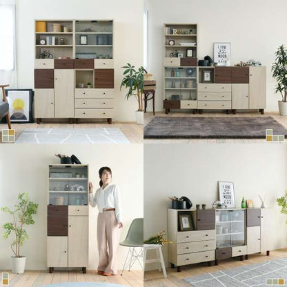 キャビネット扉付き幅60奥行30ナチュラルおしゃれ北欧モダン木製組み合わせ家具サイドボード収納家具リビングリビング収納家具本棚