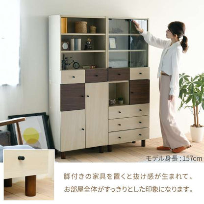 チェスト幅60奥行30キャビネット扉付き木製おしゃれナチュラルリビング収納サイドボードリビングボード組み合わせ収納引き出し衣類収納