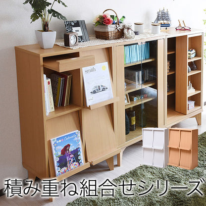 ディスプレイラック6BOX4枚扉cddvd雑誌がディスプレイ可能なラック扉付きフラップ本棚フラップ扉雑誌マガジン本ラック棚幅60cm高さ90