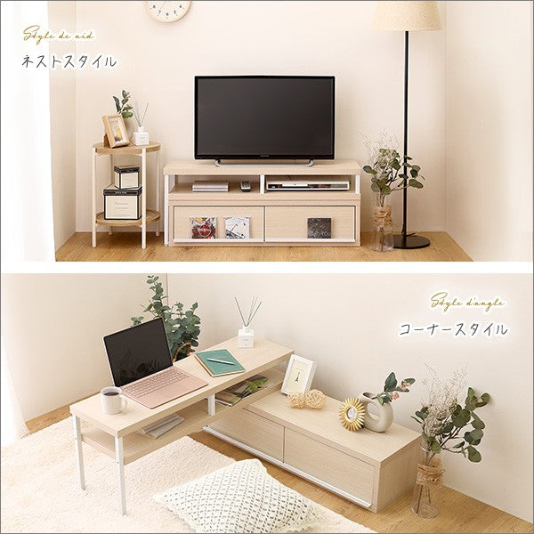 さわやかな完成品伸縮テレビ台テレビ台ローボードおしゃれコーナーTV台TVラックTVボード一人暮らしリビングボードTV台収納木北欧ホワイトナチュラルシンプルおしゃれ木製かわいい伸縮テレビ台伸縮テレビボード