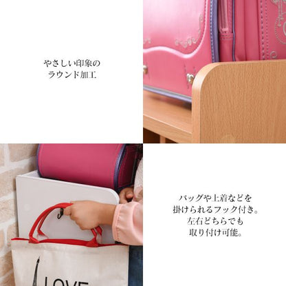 ランドセルラック多機能幅60高さ85奥行30ランドセル収納子供部屋キャスター付き木製本棚子供スリムラック絵本ラックキッズジュニア家具