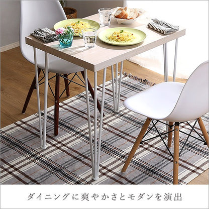 さわやかなオシャレテーブル75cm幅ダイニングテーブルアイアンフレーム爽やかおしゃれ北欧韓国幅75cm1人暮らしカップル可愛いカフェシンプルリビングテーブル学習机食卓テーブルホワイト