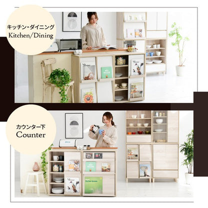 ディスプレイラック本棚キャビネットおしゃれ北欧リビングキャビネットハイタイプサイドボードモダン組み合わせリビングボード幅60a4