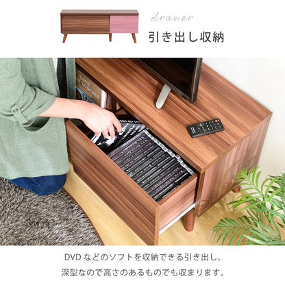 テレビボード収納ローボードテレビ台北欧リビングボードおしゃれディスプレイラックブラウンホワイトサイドボードモダン脚付きTVラック