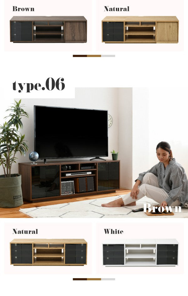テレビ台ワイドテレビボード大型テレビ台55インチ幅150高さ50奥行40ローボードテレビラック組み合わせガラス扉引き出し収納格子フラップ扉配線収納