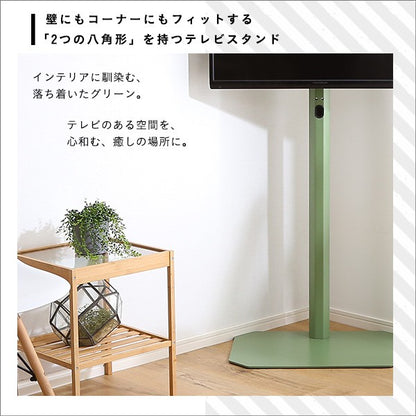 北欧インテリア八角テレビスタンドハイタイプ専用ハードディスクホルダーセットテレビスタンドテレビ台TV台北欧ナチュラルシンプルTVスタンド壁掛け壁寄せスイングおしゃれピンクホワイトグリーンブラックスチールインテリア