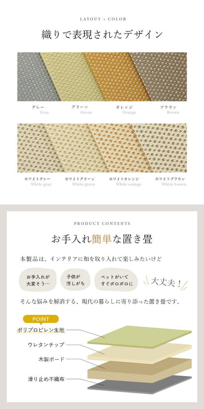 置き畳ユニット畳国産畳70×70正方形日本製フローリング滑り止めポリプロピレン防音厚手畳ユニットマット和風ござペットおしゃれ茶道賃貸リビング保護傷防止大判敷くだけずれ防止モダン