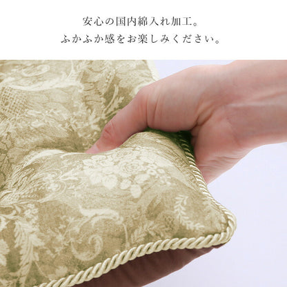 座布団椅子用クッションチェアパッド四角極厚紐付き洗える花柄おしゃれ椅子日本製シートクッション車厚手スクエアいす用43cm北欧座席腰痛椅子用クッションチェアかわいい軽自動車腰後部座席後席国産パッドシートマットひも付き43×43