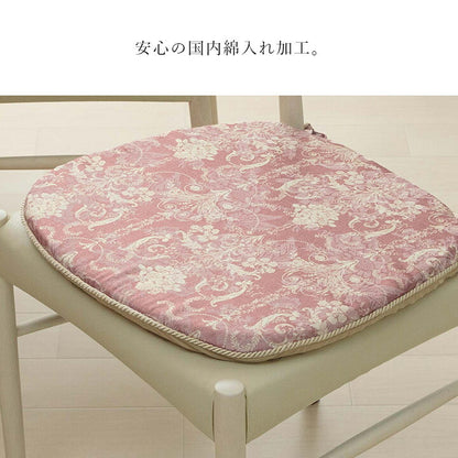 座布団椅子用クッションチェアパッド馬蹄丸極厚紐付き洗える花柄おしゃれ椅子日本製シートクッション車厚手いす用4543cm北欧座席腰痛椅子用クッションチェアかわいい軽自動車腰後部座席後席国産パッドシートマットひも付き43×45