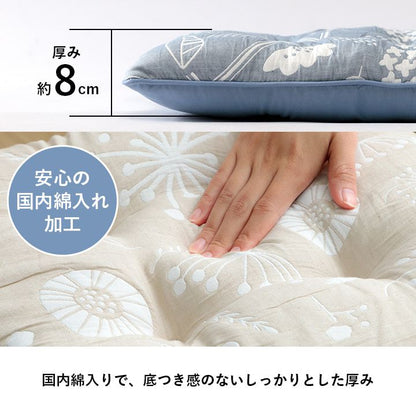 チェアパッド洗える四角クッション日本製椅子用北欧座布団紐付きふわふわ綿厚手座る用椅子椅子用クッションスクエア国産43×43おしゃれチェアクッションシートクッションふかふか大きめひも付き
