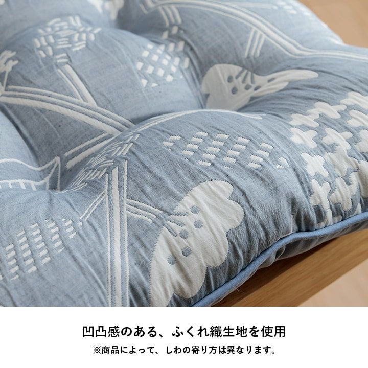 チェアパッド洗える四角クッション日本製椅子用北欧座布団紐付きふわふわ綿厚手座る用椅子椅子用クッションスクエア国産43×43おしゃれチェアクッションシートクッションふかふか大きめひも付き
