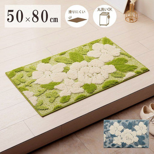 玄関マット屋内風水花柄大判室内大きめ50×80洗える滑り止め厚手高級感かわいい豪華華やか花柄洗濯おしゃれ5080ラグ玄関洗濯機新生活業務用靴置き場夏開運厚手上品華やか絨毯マット