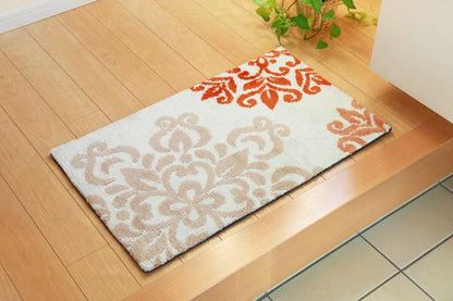 玄関マット風水4575グリーン屋内室内滑り止め洗えるモダンおしゃれ北欧45×75シンプル玄関洗濯ラグマット小さめ