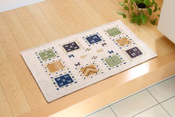 玄関マット風水ギャッベ風ギャベ6090屋内室内グリーン高級感おしゃれ北欧60×90玄関ラグマットシンプル小さめベージュアイボリー