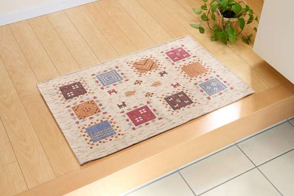 玄関マット風水ギャッベ風ギャベ6090屋内室内グリーン高級感おしゃれ北欧60×90玄関ラグマットシンプル小さめベージュアイボリー