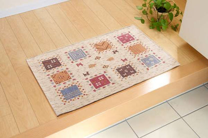 玄関マット風水ギャッベ風ギャベ6090屋内室内グリーン高級感おしゃれ北欧60×90玄関ラグマットシンプル小さめベージュアイボリー