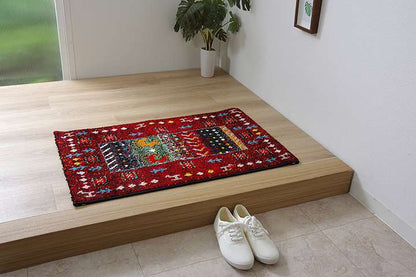玄関マット風水ギャッベ風ギャベ5080屋内室内高級感おしゃれ北欧50×80赤アイボリー玄関ラグマットかわいい小さめ
