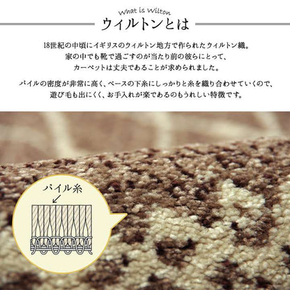 ラグカーペット2畳おしゃれ3畳ウィルトントルコ北欧安い冬絨毯年中ウィルトン織ラグマット防音長方形1畳厚手80×140
