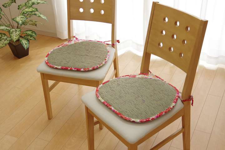 チェアパッド座布団クッション丸形40紐付き座る用椅子用おしゃれ椅子北欧子供椅子用クッション丸オフィス和風い草2個セット