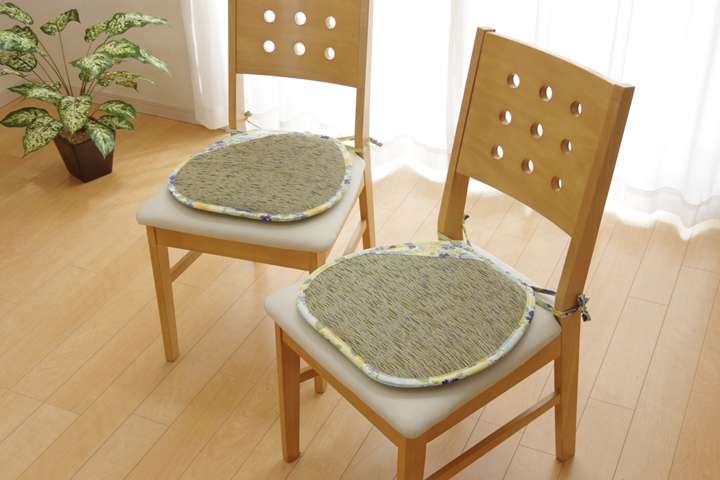チェアパッド座布団クッション丸形40紐付き座る用椅子用おしゃれ椅子北欧子供椅子用クッション丸オフィス和風い草2個セット