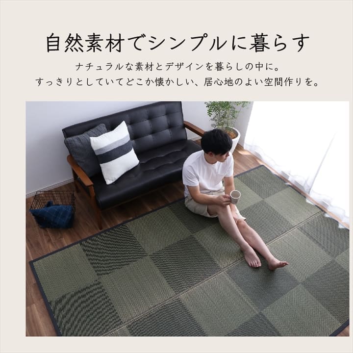 カーペット6畳江戸間夏い草ラグ夏用ペット日本製拭ける国産厚手子供天然素材おしゃれ長方形通年オールシーズンいぐさ和風抗菌防臭猫対応薄いひんやり通気性一年中ペット対応子供部屋春