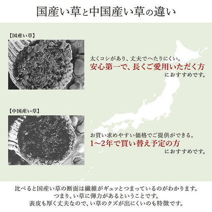 い草ラグラグいぐさ2畳江戸間国産裏貼り日本製い草カーペット夏用い草カーペット上敷きクッション畳おしゃれ抗菌防臭ござ夏正方形ラグマットカバー拭けるペットオールシーズン通年涼しい