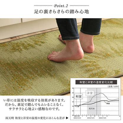 キッチンマットい草天然素材日本製60120ウレタン拭けるいぐさおしゃれ厚手滑りにくい和風レモン長め60×120大きいクッション抗菌果物柄幅広一人暮らし高級風水シンプル隙間スリム北欧疲れない