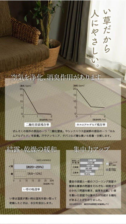 い草ラグラグいぐさ2畳江戸間裏貼りい草カーペット夏用い草カーペット上敷きクッション畳おしゃれ絨毯抗菌防臭サイズござ夏上敷き畳正方形ラグマットカバー拭けるペットオールシーズン涼しいじゅうたん激安安いゴザ犬猫井草茣蓙