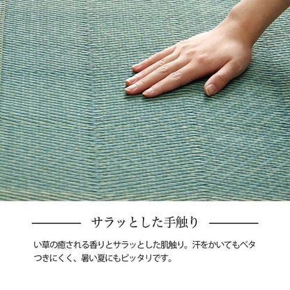 カーペットい草2畳本間格子柄い草ラグ上敷き夏い草カーペットラグ畳夏用おしゃれ抗菌防臭いぐさ花ござ二畳正方形和風上敷き畳ラグマットカバー拭けるペットオールシーズン通年涼しい